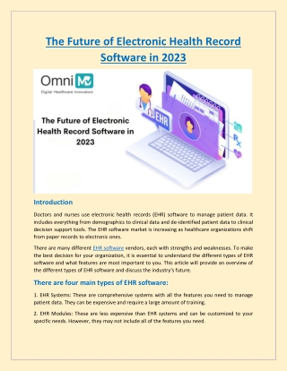 The Future of Electronic Health Record Software in 2023