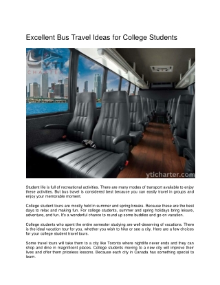 Excellent Bus Travel Ideas for College Students