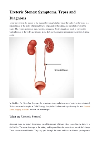 Ureteric Stones: Symptoms, Types and Diagnosis