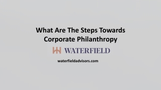 What Are The Steps Towards Corporate Philanthropy