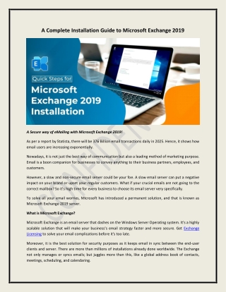 A Complete Installation Guide to Microsoft Exchange 2019