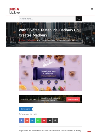 With Diverse Tastebuds, Cadbury Co-Creates Madbury