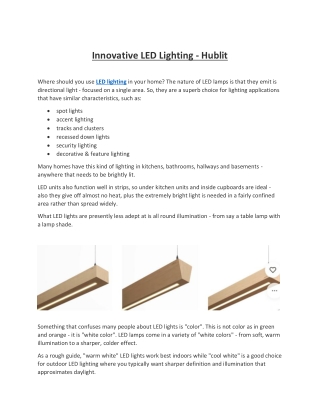 Innovative LED Lighting - Hublit