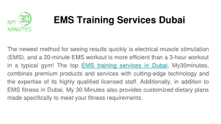 EMS Training Services Dubai