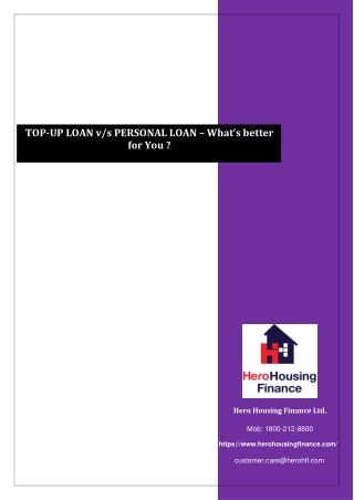 TOP-UP LOAN vs PERSONAL LOAN – What’s better for You