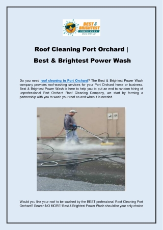 Roof Cleaning Port Orchard  Best & Brightest Power Wash