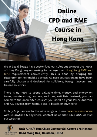 Online CPD and RME Course in Hong Kong