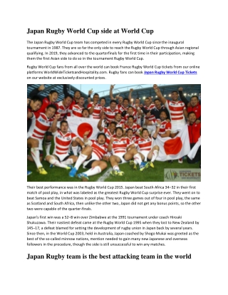 Japan Rugby World Cup side at World Cup