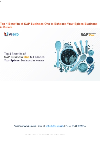 Top 4 Benefits of SAP Business One to Enhance Your Spices Business in Kerala