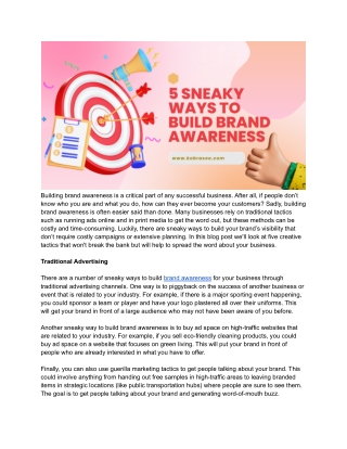 5 sneaky ways to build brand awareness