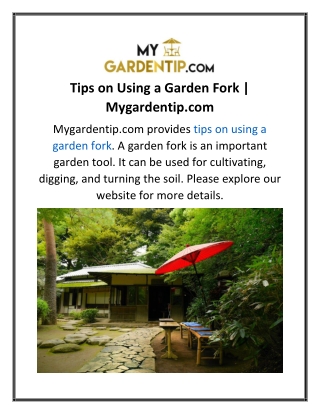 Tips on Using a Garden Fork  Mygardentip.com