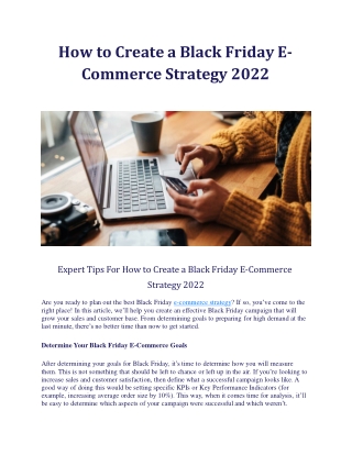How to Create a Black Friday E-Commerce Strategy 2022