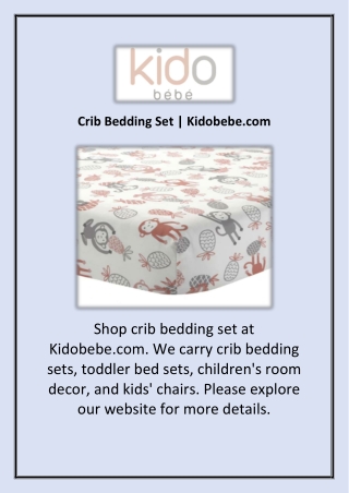 Crib Bedding Set | Kidobebe.com