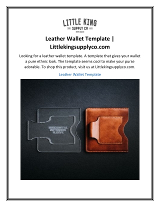 Leather Wallet Template  Littlekingsupplyco.com