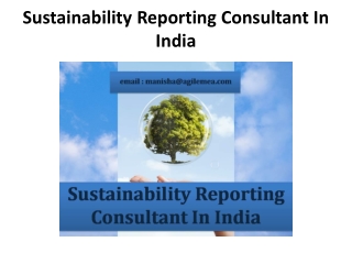 Sustainability Reporting Consultant In India