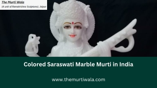 Colored Saraswati Marble Murti in India
