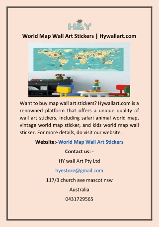 World Map Wall Art Stickers | Hywallart.com