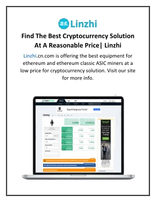 Find The Best Cryptocurrency Solution At A Reasonable Price  Linzhi