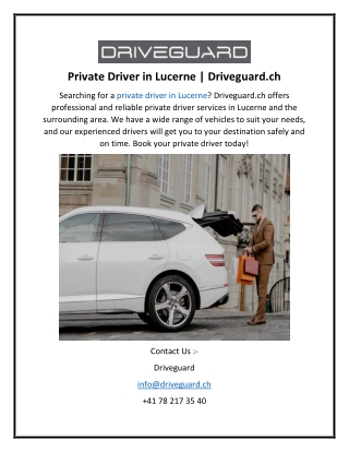 Private Driver in Lucerne  Driveguard.ch