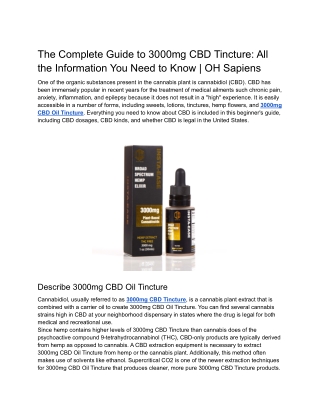 The Complete Guide to 3000mg CBD Tincture_ All the Information You Need to Know _ OH Sapiens