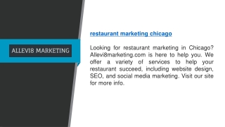 Restaurant Marketing Chicago   Allevi8marketing.com