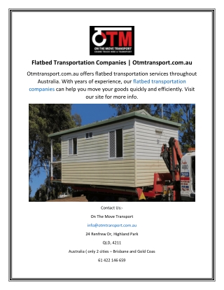 Flatbed Transportation Companies