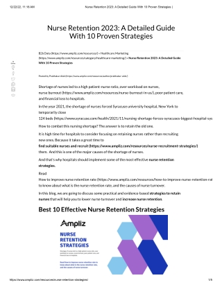 Nurse Retention 2023_ A Detailed Guide With 10 Proven Strategies _