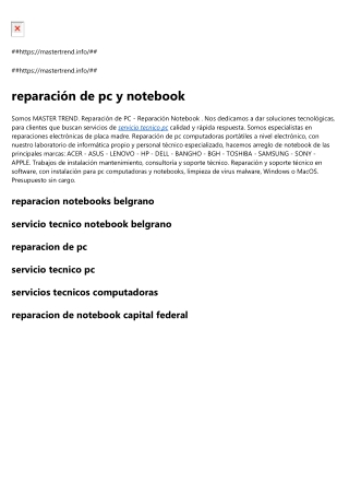 reparación de pc y notebook