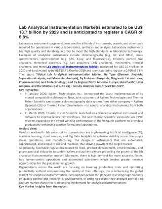 Lab Analytical Instrumentation Market