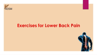 Exercises for Lower Back Pain