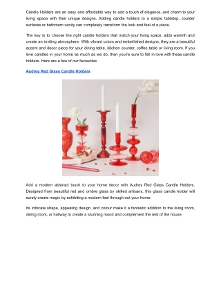 Candle Holders to Brighten up Your Home