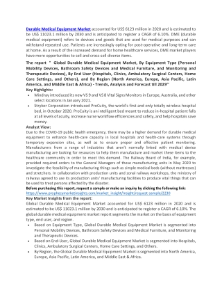Durable Medical Equipment Market