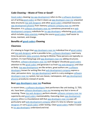 Code Cleaning Waste of Time or Good