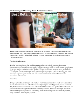 Best Retail Pos software in Dubai