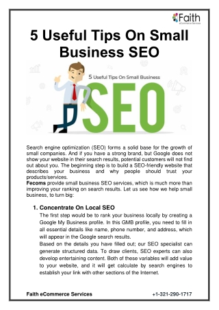 5 Useful Tips On Small Business SEO