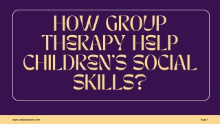How group therapy help children's social skills