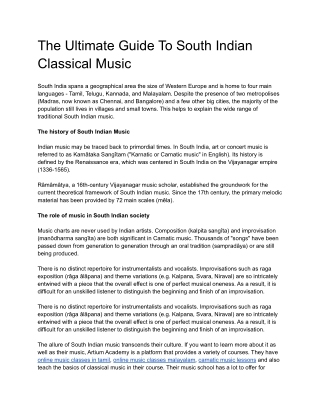 The Ultimate Guide To South Indian Classical Music