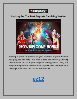 Looking For The Best E-sports Gambling Service