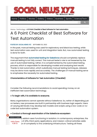 A 6 Point Checklist of Best Software for Test Automation