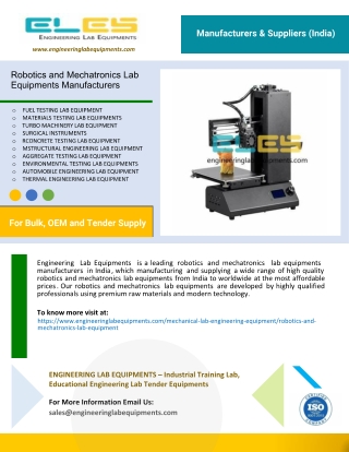 Robotics and Mechatronics Lab Equipments Manufacturers