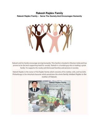 Rakesh Rajdev Family –  Serve The Society And Encourages Humanity