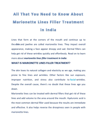 Marionette Lines Filler Treatment: Procedure, Recovery & More
