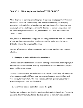 CAN YOU LEARN keyboard Online_ _YES OR NO!_