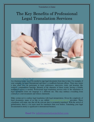 The Key Benefits of Professional Legal Translation Services