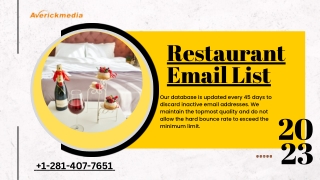 Restaurant Email List | Top Listed Data