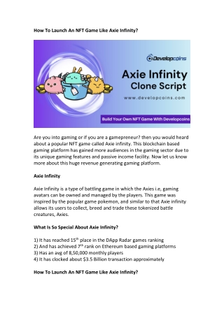 Axie Infinity Clone Development