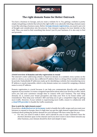The right domain Name for Better Outreach