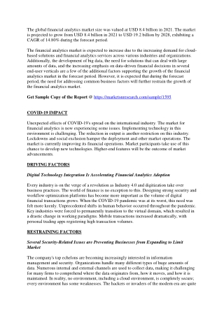 Financial Analytics Market Business Strategies and Huge Demand by 2028
