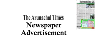 Arunachal Times Advertisement Newspaper Online Booking