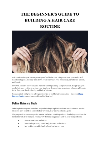 Regular Routine For Hair Care
